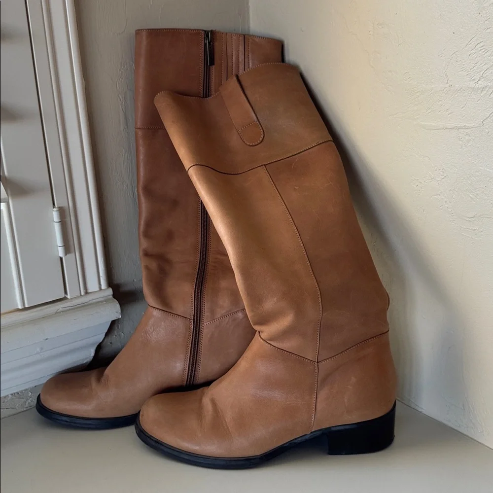Duo Tan Leather Knee-High Boots